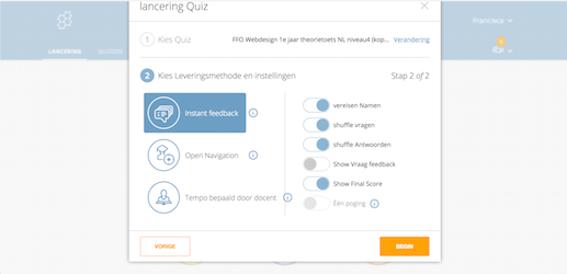 Middels Socrative kunnen studenten een hertoets maken