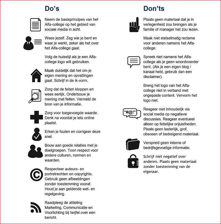 Do's en don'ts online